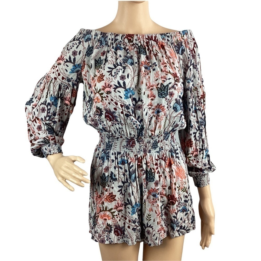 Free People Pretty and Free Romper Size S Gray Floral